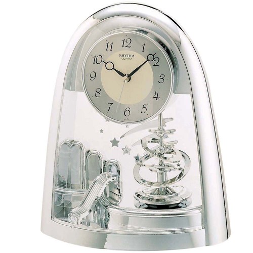 Rhythm(Japan) Rotating Pendulum Contemporary Motion Clock